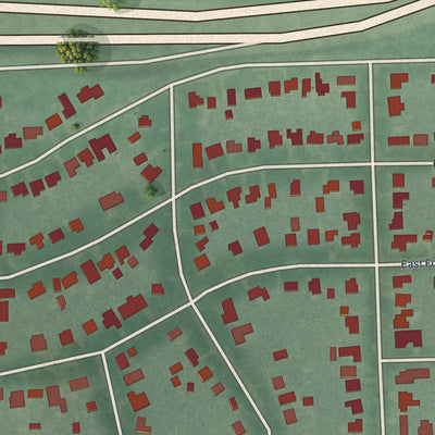 Close-up of the map of White City, Oklahoma print showing street and building detail
