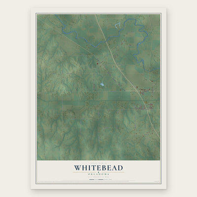 Whitebead, Oklahoma map print, the full design