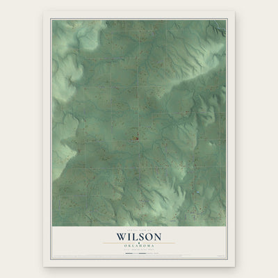Wilson, Okmulgee County, Oklahoma map print, the full design