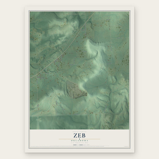 Zeb, Oklahoma map print, the full design