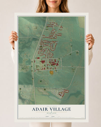 Map of Adair Village, Oregon, 24 x 36 inch unframed archival matte print