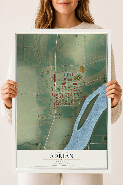 Map of Adrian, Oregon, 18 x 24 inch unframed archival matte print