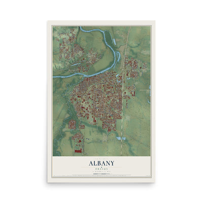 Map of Albany, Oregon, 12 x 18 inch unframed archival matte print