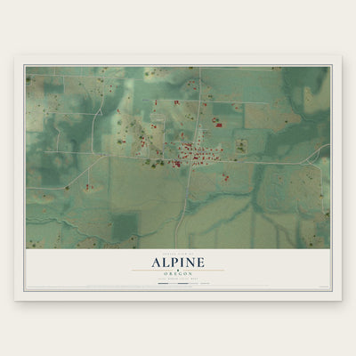 Alpine, Oregon map print, the full design
