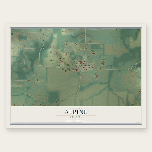 Alpine, Oregon map print, the full design