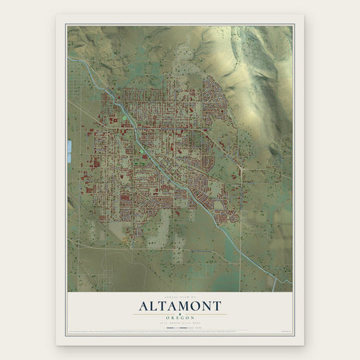 Altamont, Oregon map print, the full design