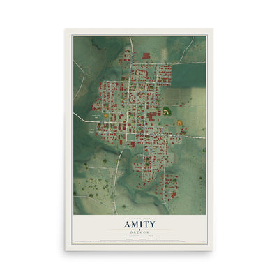 Map of Amity, Oregon, 12 x 18 inch unframed archival matte print