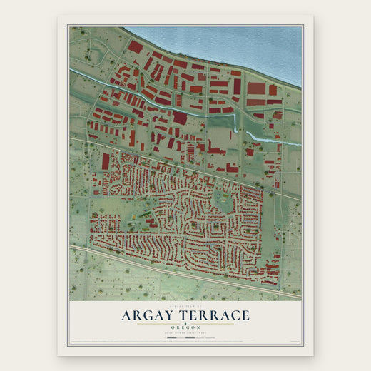 Argay Terrace, Oregon map print, the full design