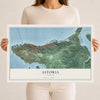Map of Astoria, Oregon, 12 x 18 inch unframed archival matte print
