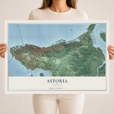 Map of Astoria, Oregon, 18 x 24 inch unframed archival matte print
