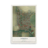Map of Athena, Oregon, 12 x 18 inch unframed archival matte print
