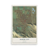 Map of Baker City, Oregon, 12 x 18 inch unframed archival matte print