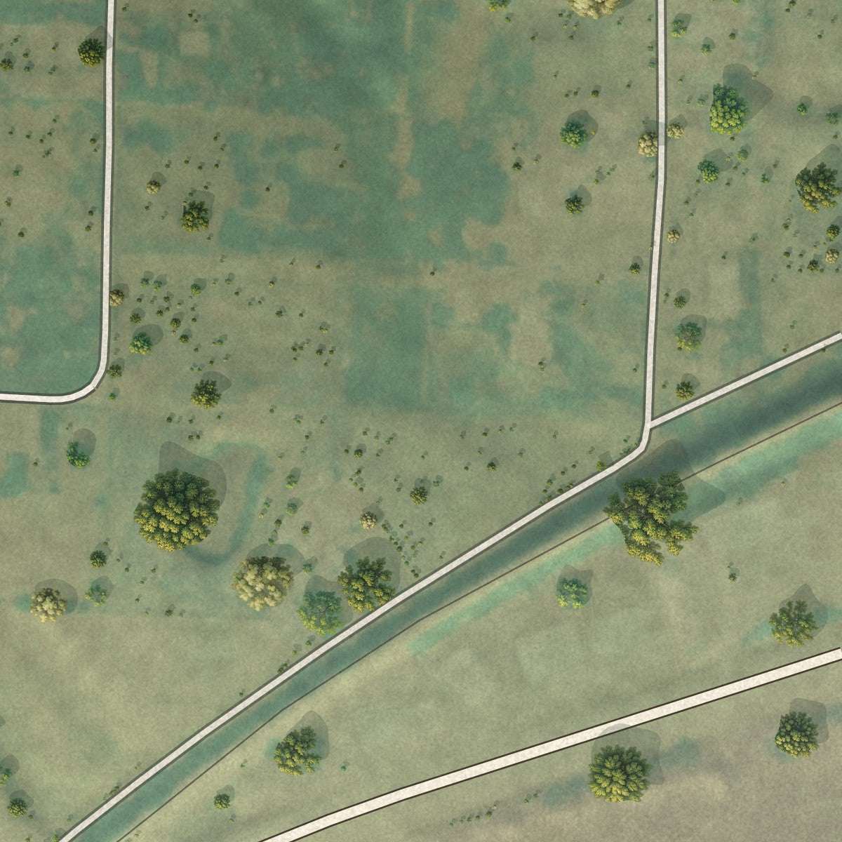 Second close-up of the map of Barlow, Oregon print showing more streets and buildings