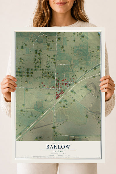 Map of Barlow, Oregon, 18 x 24 inch unframed archival matte print