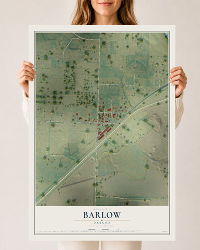 Map of Barlow, Oregon, 24 x 36 inch unframed archival matte print