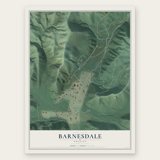 Barnesdale, Oregon map print, the full design