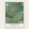 Bellfountain, Oregon map print, the full design