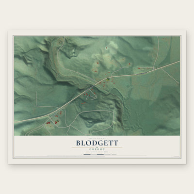 Blodgett, Oregon map print, the full design
