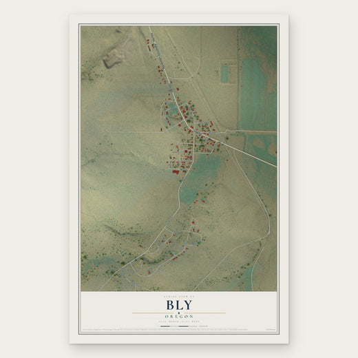 Bly, Oregon map print, the full design