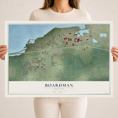 Map of Boardman, Oregon, 18 x 24 inch unframed archival matte print