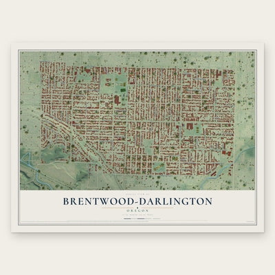 Brentwood-Darlington, Oregon map print, the full design