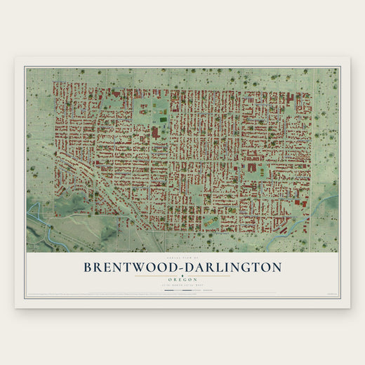Brentwood-Darlington, Oregon map print, the full design