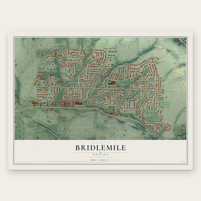 Bridlemile, Oregon map print, the full design