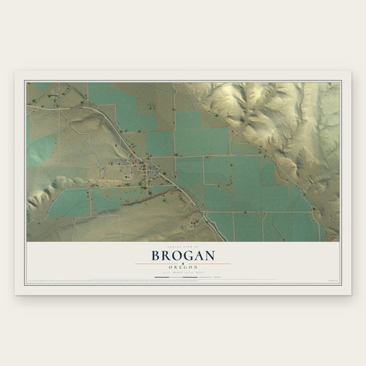 Brogan, Oregon map print, the full design