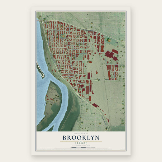 Brooklyn, Oregon map print, the full design
