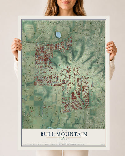 Map of Bull Mountain, Oregon, 24 x 36 inch unframed archival matte print