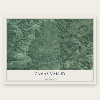 Camas Valley, Oregon map print, the full design