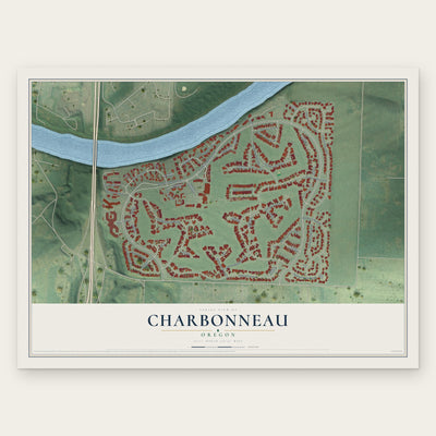 Charbonneau, Oregon map print, the full design