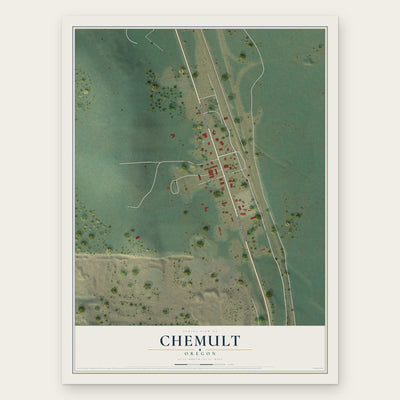 Chemult, Oregon map print, the full design