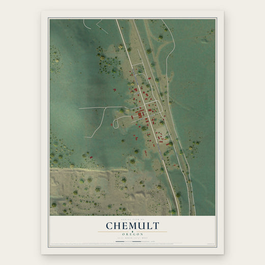 Chemult, Oregon map print, the full design