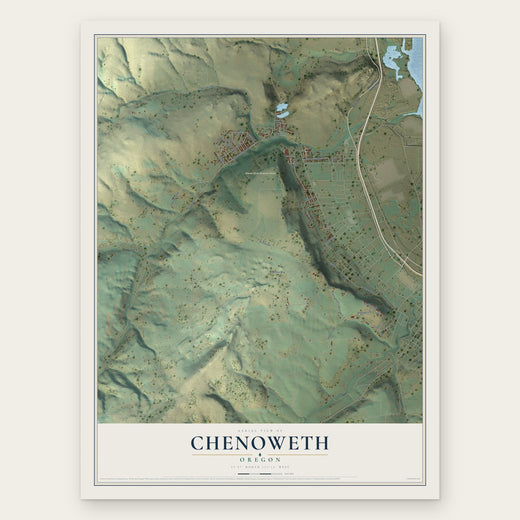 Chenoweth, Oregon map print, the full design