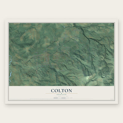 Colton, Oregon map print, the full design