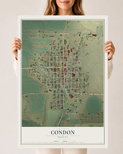Map of Condon, Oregon, 24 x 36 inch unframed archival matte print