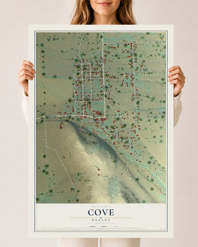 Map of Cove, Oregon, 24 x 36 inch unframed archival matte print
