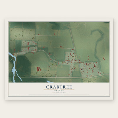 Crabtree, Oregon map print, the full design