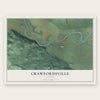 Crawfordsville, Oregon map print, the full design