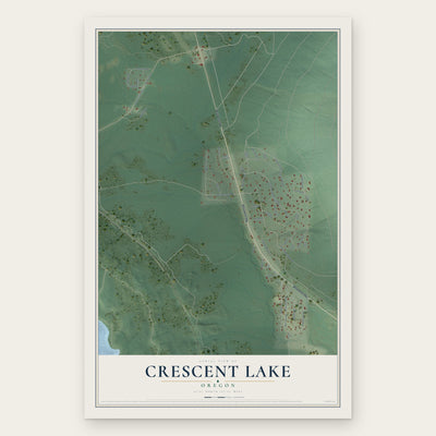 Crescent Lake, Oregon map print, the full design
