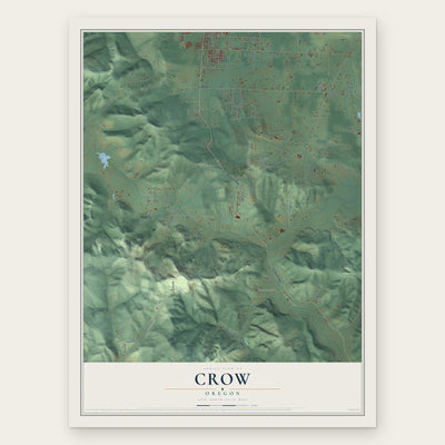 Crow, Oregon map print, the full design