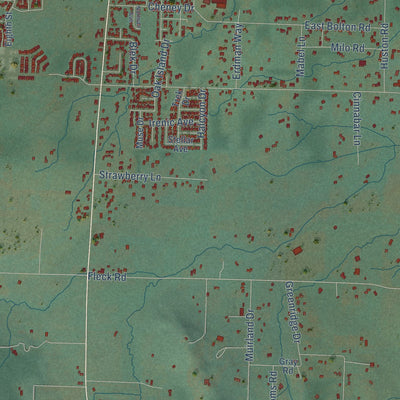 Close-up of the map of Crow, Oregon print showing street and building detail