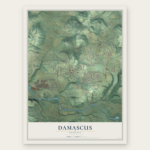 Damascus, Oregon map print, the full design