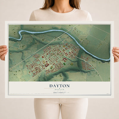 Map of Dayton, Oregon, 18 x 24 inch unframed archival matte print