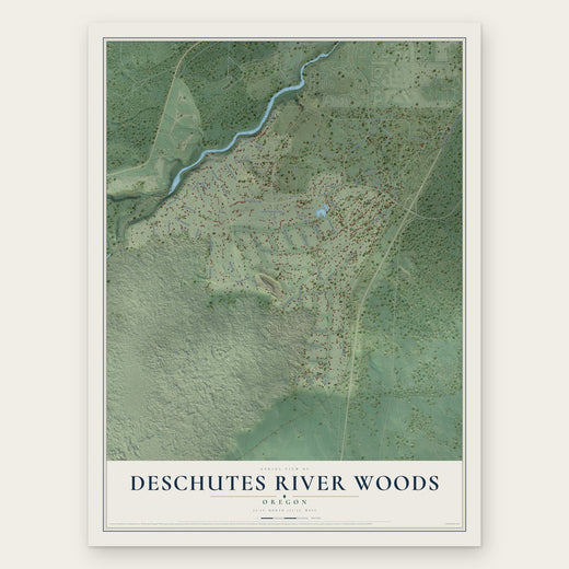 Deschutes River Woods, Oregon map print, the full design