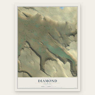 Diamond, Oregon map print, the full design