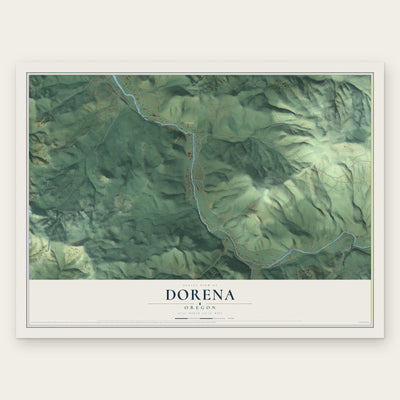 Dorena, Oregon map print, the full design