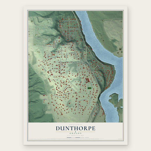 Dunthorpe, Oregon map print, the full design