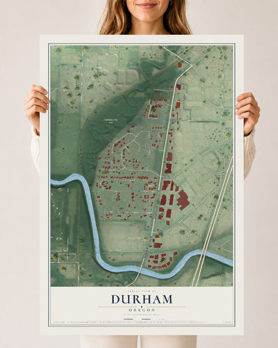 Map of Durham, Oregon, 24 x 36 inch unframed archival matte print